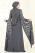 فستان سهرة رمادي غامق 5696EDF311-MS - Thumbnail