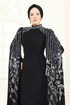 فستان سهرة أسود 5696EDF311-MS - Thumbnail