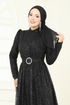 فستان سهرة أسود 5699EDF311-MS - Thumbnail