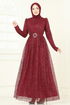 Evening Dress 5699EDF311-MS Burgundy - Thumbnail