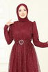 Evening Dress 5699EDF311-MS Burgundy - Thumbnail
