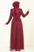 Evening Dress 5699EDF311-MS Burgundy - Thumbnail