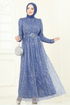 فستان سهرة ازرق 5699EDF311-MS - Thumbnail