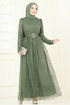 Evening Dress 5699EDF311-MS Khaki - Thumbnail