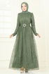 Evening Dress 5699EDF311-MS Khaki - Thumbnail