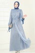 فستان سهرة أزرق فاتح 5701EDF311-MS - Thumbnail