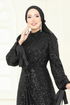 فستان سهرة أسود 5701EDF311-MS - Thumbnail