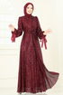 Evening Dress 5701EDF311-MS Burgundy - Thumbnail