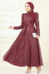 Evening Dress 5705EDF311-MS Burgundy - Thumbnail