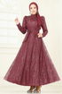 Evening Dress 5705EDF311-MS Burgundy - Thumbnail