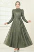 Evening Dress 5705EDF311-MS Khaki - Thumbnail