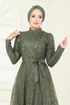 Evening Dress 5705EDF311-MS Khaki - Thumbnail