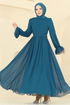 Evening Dress 5706EDF311-MS Petroleum - Thumbnail