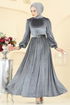 Evening Dress 5708EDF311-MS Dark Gray - Thumbnail