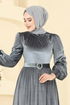 Evening Dress 5708EDF311-MS Dark Gray - Thumbnail