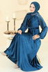 Evening Dress 5709EDF311-MS Petroleum - Thumbnail