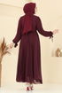 Evening Dress 6217BSK463-MS Burgundy - Thumbnail