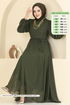 Evening Dress 6217BSK463-MS Dark Khaki - Thumbnail