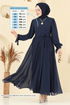Evening Dress 6217BSK463-MS Dark Navy Blue - Thumbnail