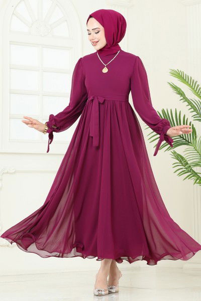 B.İ.S.S.K. - Evening Dress 6217BSK463-MS Fuchsia