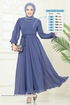 Evening Dress 6217BSK463-MS Indigo - Thumbnail