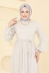 فستان سهرة بيج 6217BSK463-MS - Thumbnail