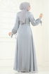 فستان سهرة رمادي 6220BSK463-MS - Thumbnail