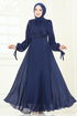 Evening Dress 6220BSK463-MS Navy Blue - Thumbnail