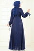 Evening Dress 6220BSK463-MS Navy Blue - Thumbnail