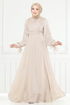 فستان سهرة بيج 6220BSK463-MS - Thumbnail