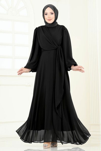 B.İ.S.S.K. - Evening Dress 6226BSK463-MS Black