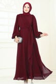 B.İ.S.S.K. - Evening Dress 6226BSK463-MS Burgundy