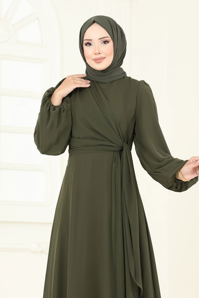 B.İ.S.S.K. - Evening Dress 6226BSK463-MS Khaki - 370584