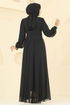 فستان سهرة أسود 6238BSK463-MS - Thumbnail
