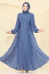 Evening Dress 6238BSK463-MS Indigo - Thumbnail