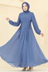 Evening Dress 6238BSK463-MS Indigo - Thumbnail