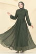 Evening Dress 6238BSK463-MS Khaki - Thumbnail
