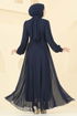 Evening Dress 6238BSK463-MS Navy Blue - Thumbnail