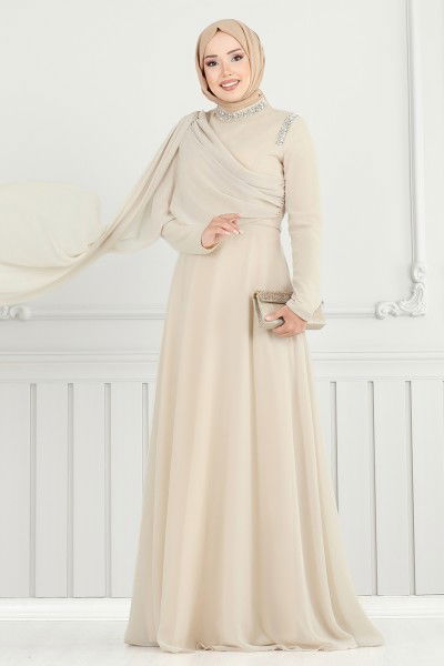 L.P.N. - Evening Dress 6294LPN858-MS Stone