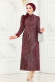 Y.G.S. - Evening Dress 6539YG95-MS Burgundy