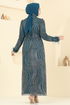 Evening Dress 6539YG95-MS Petroleum - Thumbnail