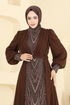 Evening Dress 6630YG95-MS Brown - Thumbnail