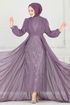 Evening Dress 6630YG95-MS Dark Lilac - Thumbnail