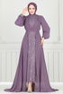 Evening Dress 6630YG95-MS Dark Lilac - Thumbnail