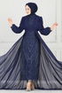 Evening Dress 6630YG95-MS Navy Blue - Thumbnail