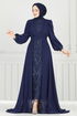 Evening Dress 6630YG95-MS Navy Blue - Thumbnail