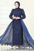 Evening Dress 6632YG95-MS Navy Blue - Thumbnail
