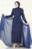 Y.G.S. - Evening Dress 6632YG95-MS Navy Blue