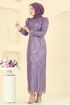 Evening Dress 6660YG95-MS Dark Lilac - Thumbnail