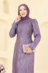 Evening Dress 6660YG95-MS Dark Lilac - Thumbnail